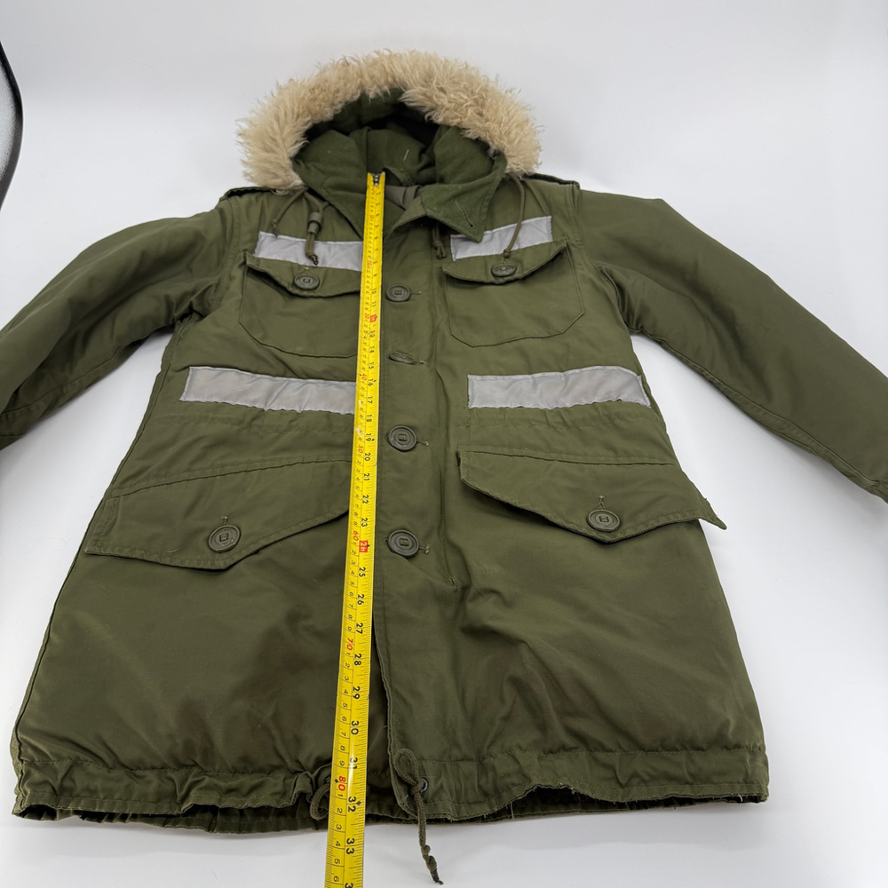 VTG PEERLESS GARMENTS Military Field Jacket Men Parka Olive Green size XS - Picture 7 of 13